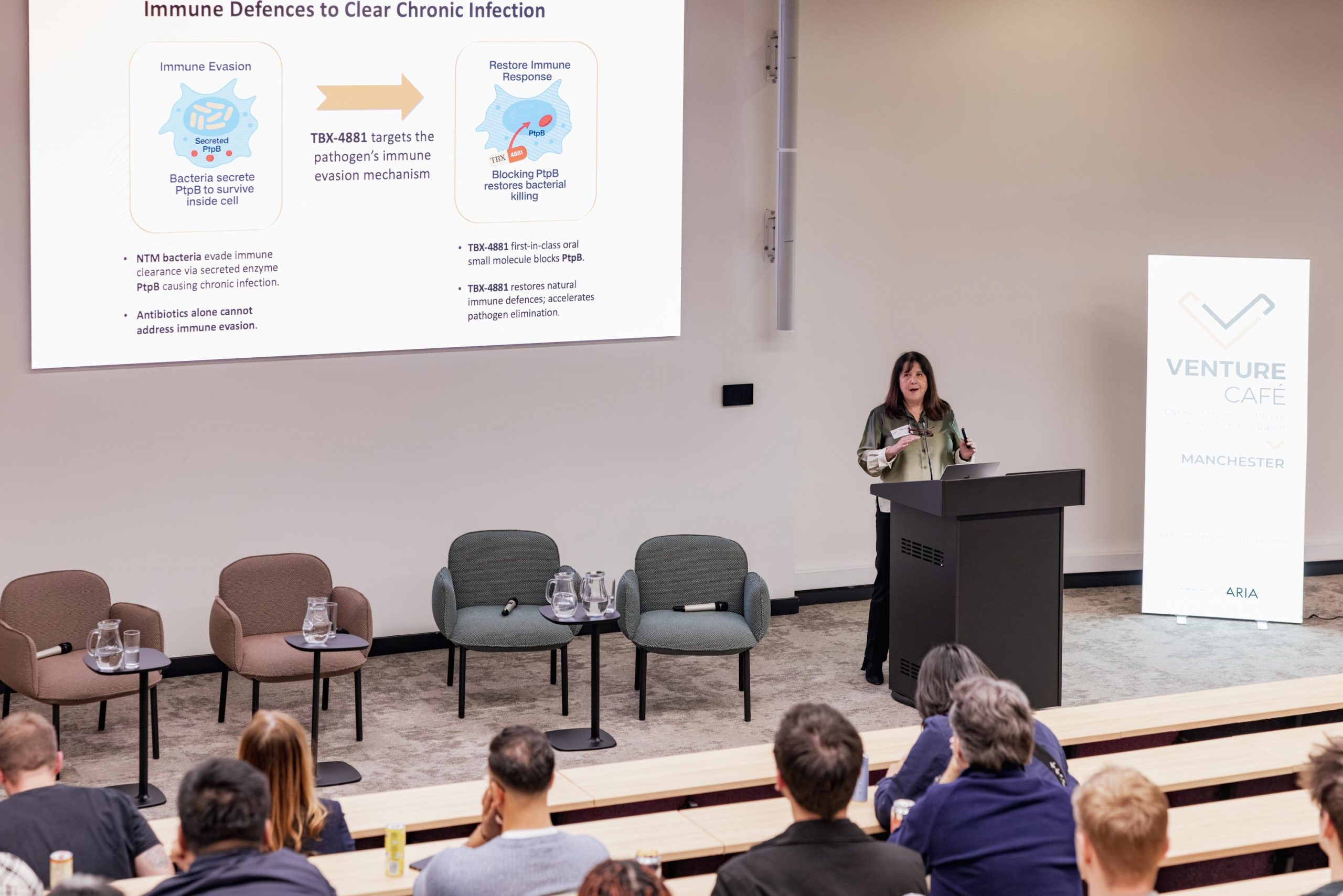TabriX presents at the Venture Café, Manchester, organised by Nucleate 